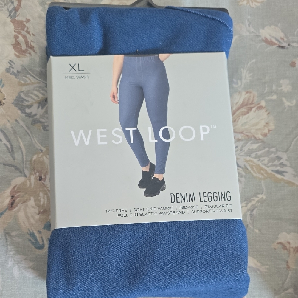 West Loop Denim Leggings in Classic Blue